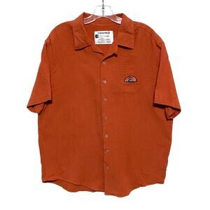 Take Pride Target Orange Button Shirt Rainbow Patch Unisex XL LGTBQ Summer Loud